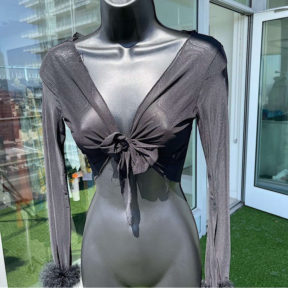 Sheer Crop Fluffy Cuffs